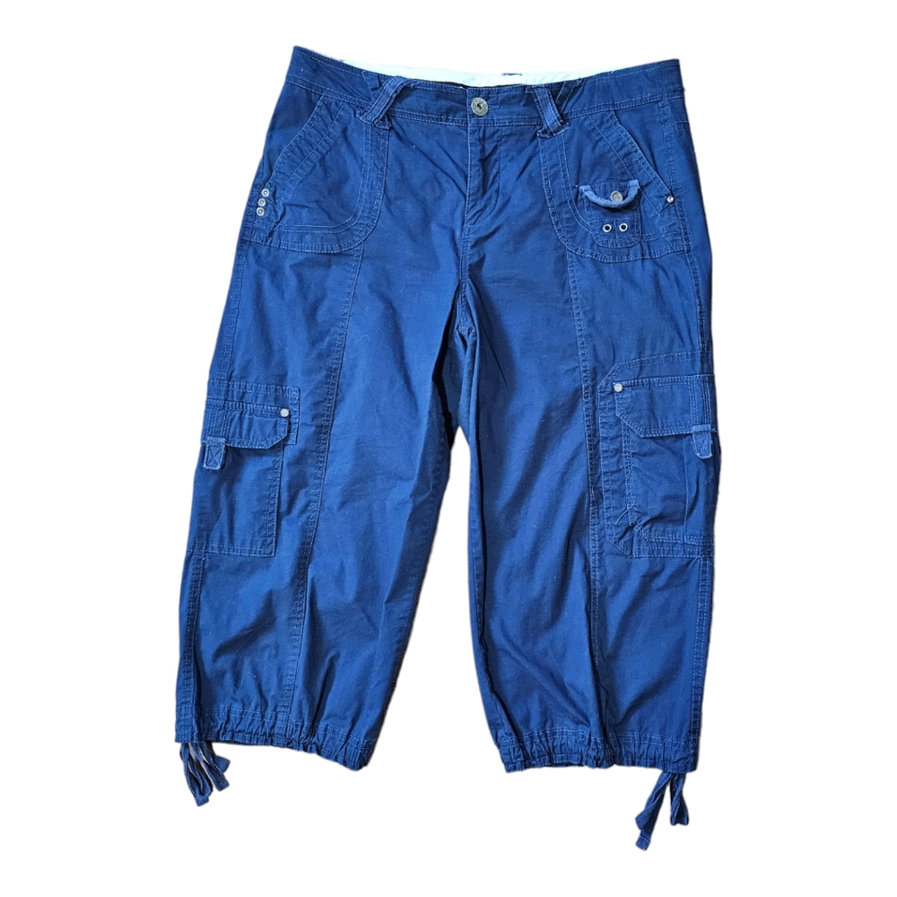 intro Cargo Crop Pants Womens Size 12 Stretch Blue